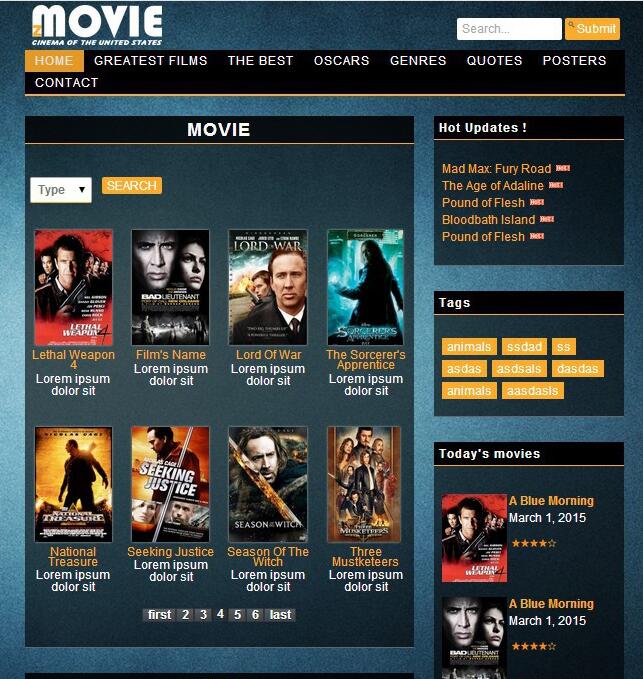 MOVIE电影预告片门户网站模板